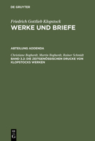 Die Zeitgenossischen Drucke Von Klopstocks Werken: Eine Deskriptive Bibliographie 3110085704 Book Cover