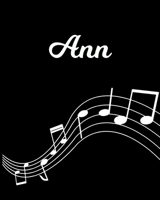 Ann: Sheet Music Note Manuscript Notebook Paper - Personalized Custom First Name Initial A - Musician Composer Instrument Composition Book - 12 Staves a Page Staff Line Notepad Notation Guide - Create 1703866800 Book Cover