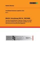 Reach: Verordnung (Eg) NR. 1907/2006 3656281211 Book Cover