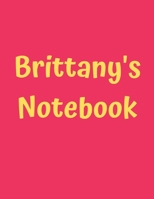 Brittany’s Notebook: Pink Cover, College Ruled, 100 Sheets, 8.5" x 11" (Letter Size), White Paper (Women's Custom Names) 1675593876 Book Cover