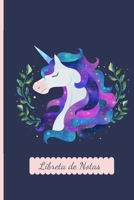 Libreta de Notas: Cuaderno Punteado A5 (6X9 in) para tomar notas, diario, apuntes, caligrafia, lettering, dot grid bullet journal I Tema Unicornio Glaxy Azul marino 120 pag (Spanish Edition) 1710712317 Book Cover