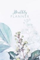 Monthly Planner: White Monthly Organizer Blank Monthly Journal 6x9 inches, 100 pages 1708117229 Book Cover