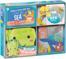 Baby's First Gift Set Under the Sea: Soft Baby Wash Mitt for Toddlers 1-3, Stroller Book, Waterproof Bath Books - Best Newborn Baby Gifts 2898025917 Book Cover