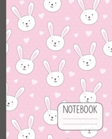 Notebook: Lined Notebook for Girls with Cute Pink Bunny Design 1710715715 Book Cover