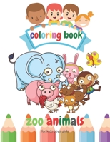 Jungle zoo animals coloring book for kids boys, girls: Size: 8,5"X11 great gift for boys & girls, children ages 3-8 Cats lovers, dogs and birds unicorn simple design coloring book animals B08T1BYQ7L Book Cover