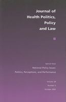 National Policy Issues: Politics, Perceptions, and Performance Volume 28 0822365928 Book Cover