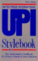 UPI Stylebook: The Authoritative Handbook for Writers, Editors & News Directors 0844253375 Book Cover