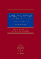 Company Meetings and Resolutions: Law, Practice, and Procedure 0198832745 Book Cover