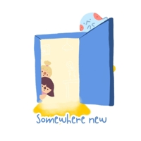 Somewhere New: From the toys at a friend’s house to the fruit at the grocery store, the world is full of new things to see. Sometimes, change feels a little big B0GQYZNTJ1 Book Cover