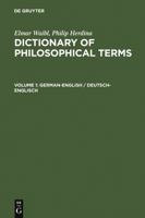 German Dictionary of Philosophical Terms: W 3598113412 Book Cover