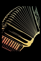 Notizbuch: A5 Block liniert - 120 Seiten Linien Notizbuch - Retro Akkordeon Design passend als Geschenk f�r Akkordeon Musiker und Musikanten! 1691062316 Book Cover