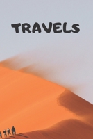 Travels: 90 Pages of 6 X 9 Inch Bound Top Half White Blank Bottom Half College Ruled 1692493671 Book Cover