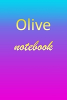 Olive: Blank Notebook Wide Ruled Lined Paper Notepad Writing Pad Practice Journal Custom Personalized First Name Initial O Blue Purple Gold Taking Class Notes, Homework, Studying School Homeschool & U 1670874192 Book Cover