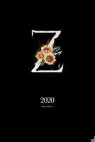 2020 Diary Planner: January to December 2020 Diary Planner With "Z" Watercolor Sunflower Monogram on Black 1696425700 Book Cover