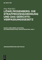 Löwe/Rosenberg: Die Strafprozessordnung: Band 8: MRK/IPBPR; Nachtrag; Autorenverzeichnis; Gesamtregister 389949220X Book Cover