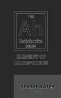 130 - Ah - Satisfactite - 208.64 - Element of Satisfaction - Secret Notes: Chemists are using the periodic table of elements for their chemistry work ... for all Chemists. 1728863007 Book Cover