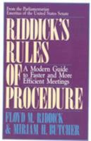 Riddick's Rules of Procedure: A Modern Guide to Faster and More Efficient Meetings 0819180645 Book Cover