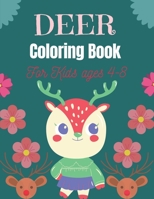 DEER Coloring Book For Kids Ages 4-8: Beautiful activity book for kids B08M7JBDS4 Book Cover