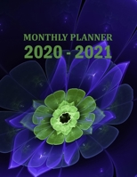 2020-2021 Two-Year Monthly Planner: 24-Month Calendar And Planner (Blue Floral Design) 1708343369 Book Cover