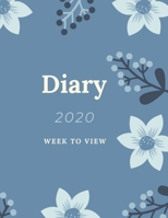 Diary 2020 Week To View: A5 Planner For Women & Girls: Blue Floral Organiser 1677131985 Book Cover