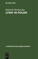 Lyrik in Polen 3112617134 Book Cover