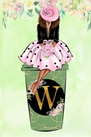 W: Monogram Initial W Lined Notebook and Journal for Women and Girls | African American Woman Cover B084QM3Q2Z Book Cover