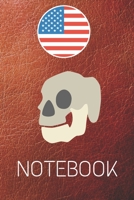 Skull leather Notebook, Skull Journal: 6x9 120 pages, Diary,For Travel, Scool (French Edition) B083XX4MBT Book Cover