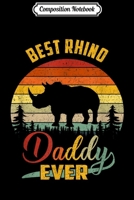 Composition Notebook: Dad Best Daddy Rhino Lover Retro Vintage Journal/Notebook Blank Lined Ruled 6x9 100 Pages 1704139317 Book Cover