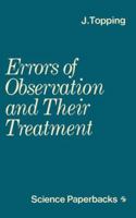 Errors of Observation and Their Treatment (Science Paperbacks) 0412210401 Book Cover