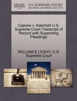 Capone v. Aderhold U.S. Supreme Court Transcript of Record with Supporting Pleadings 1270264923 Book Cover