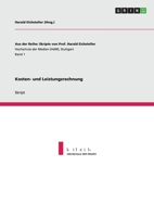 Kosten- und Leistungsrechnung 3640678397 Book Cover