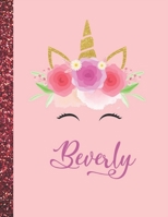 Beverly: Beverly Marble Size Unicorn SketchBook Personalized White Paper for Girls and Kids to Drawing and Sketching Doodle Taking Note Size 8.5 x 11 1658388593 Book Cover
