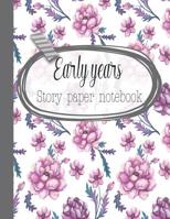 Early years story paper notebook: The large notebook for primary and early year children learning to write with picture box and writing lines - Pink peonies cover art design 1077673310 Book Cover