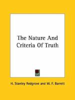 The Nature And Criteria Of Truth 1425371825 Book Cover