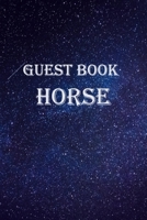 Guest book horse: guest books for memorial service, guest books for visitors, 150 Pages, 6 x 9IN. 1676313397 Book Cover