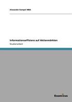 Informationseffizienz auf Aktienmärkten 3638679780 Book Cover