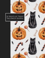 31 Nights of Fright Halloween Journal: Spooky Drawing Prompts for Kids and Grownups - Black Cats and Candy Canes 1694714268 Book Cover
