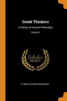Greek Thinkers: A History of Ancient Philosophy; Volume 2 0353062499 Book Cover
