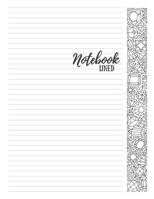 Notebook: 8.5x11 College Ruled Journal with Gemstone Margins for Adult Coloring 1093984910 Book Cover