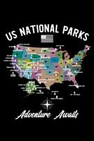National Parks Us: Travel Journey, Notebook, Road Trip Planner, Adventure Notes, Camping Memory, Gifts for Campers RV 1092881581 Book Cover