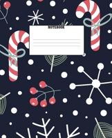 NoteBook: 7.5" x 9.25", 120 College Ruled Pages, Christmas Candy Cane Themed Cover with Matte Finish For All Ages 1698060823 Book Cover
