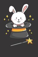 Magician Notebook: Bunny Rabbit Magic Hat Wand Magician Wizard Witcher Gift 6x9 College Ruled 120 Pages Student Teacher School 1079519416 Book Cover