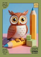 Shape & Spark Notebook: Alternating 1-Inch Tri-Lined and Blank Pages for Comfortable Handwriting Support and Creative Expression (Owl) 1967852650 Book Cover