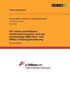 Der Schutz unmittelbarer Verfahrenserzeugnisse nach der Entscheidung GRUR 2012, 1230. MPEG-2-Videosignalcodierung 3668472963 Book Cover