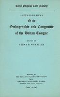 Orthographie and Congruitie of the Britan Tongue 1358751064 Book Cover
