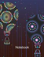 Notebook. Hot Air Balloons Cover Design. Composition Notebook. Wide Ruled. 8.5 x 11. 120 Pages. 1075495512 Book Cover