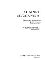 Against Mechanism B0006AQN1E Book Cover