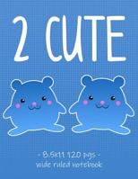 2 Cute: Hamster Lover School Notebook for Girls - 8.5x11 1080438912 Book Cover