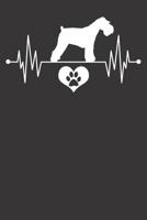 Miniature Schnauzer Notebook: Dog Heartbeat ECG Love Paw Heart 6x9 College Ruled 120 Pages Student Teacher School 1080371885 Book Cover