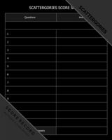 Matthew D. Publishing Scattergories Score Record: Scattergories Game Sheet Keeper for Keep Track Of Who's Ahead In Your Favorite Creative Thinking Category Based Game (Vertical) 1678959391 Book Cover